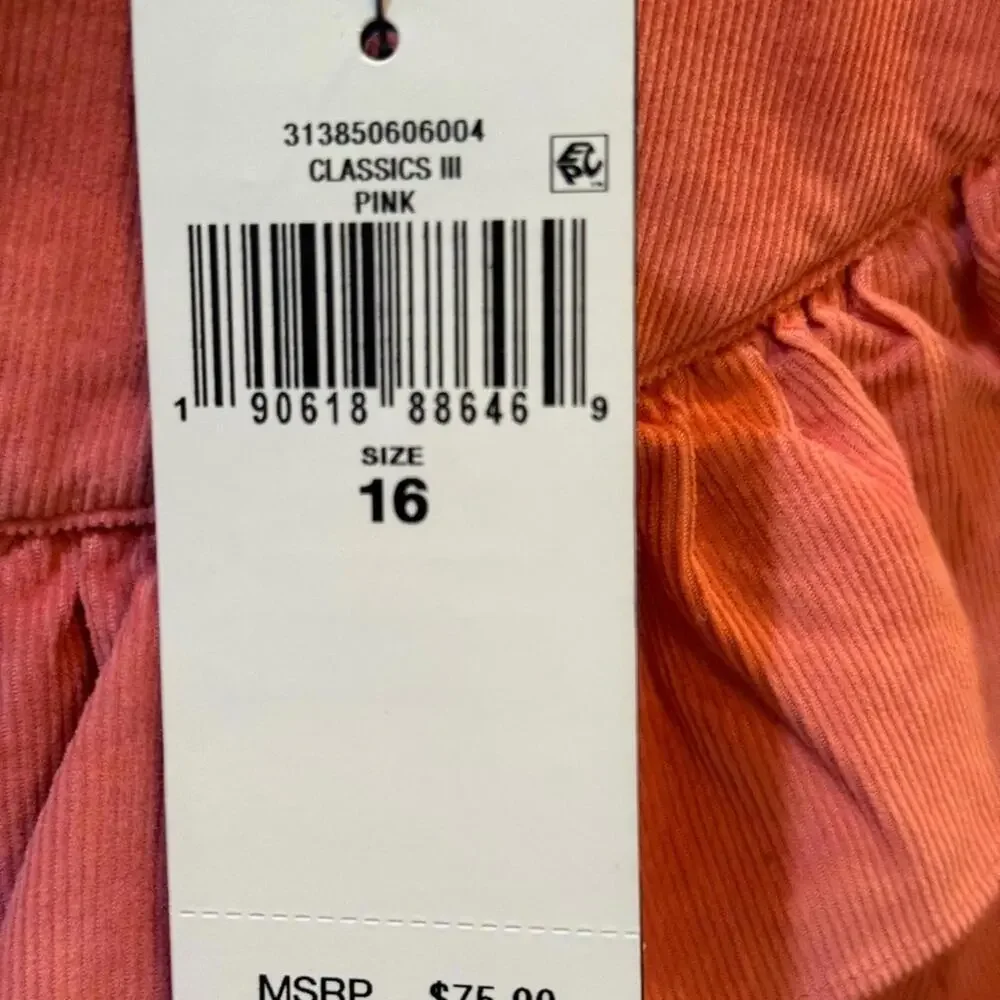 NWT Ralph Lauren Ruffled Cotton Corduroy Dress